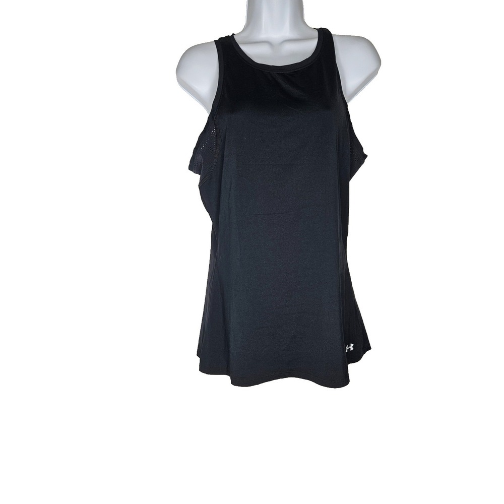 Under Armour Tank Top Womens Medium Black Racerback Mesh Athletic Workout